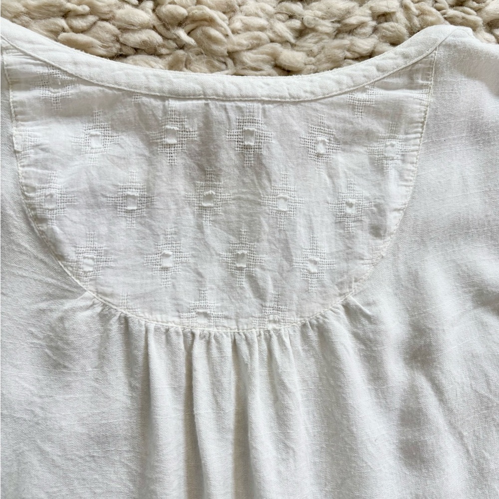 Roxy White and Tan crop Blouse XL - Picture 10 of 10
